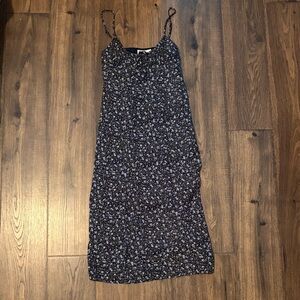 No Boundaries Navy Floral Spaghetti Strap Midi Dress